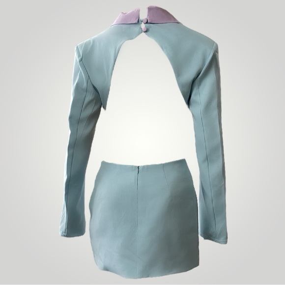 Juno - Pastel Blue and Purple Cut Out Blazer Dress π¬ - Picture 5 of 5
